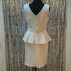 2000s Vintage Spense White Peplum dress Size 8 Calvin Klein knockoff